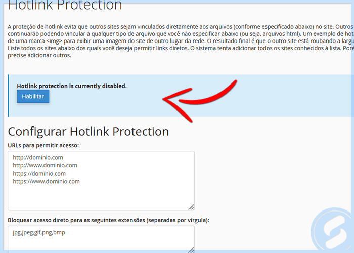 cPanel - Hotlink Protection