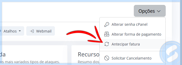 Antecipar fatura