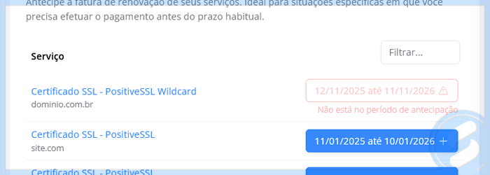 Antecipar fatura