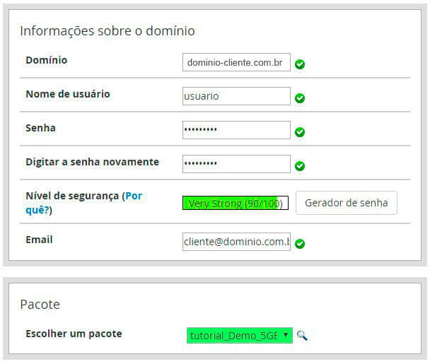 WHM - Criar conta