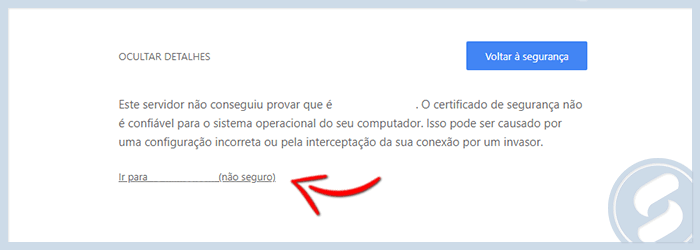 Chrome - Conexão não segura