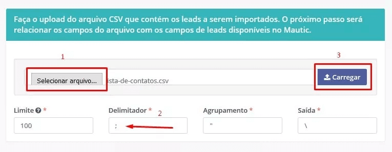Como importar contatos no Mautic