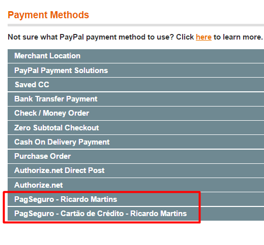 Magento: PagSeguro