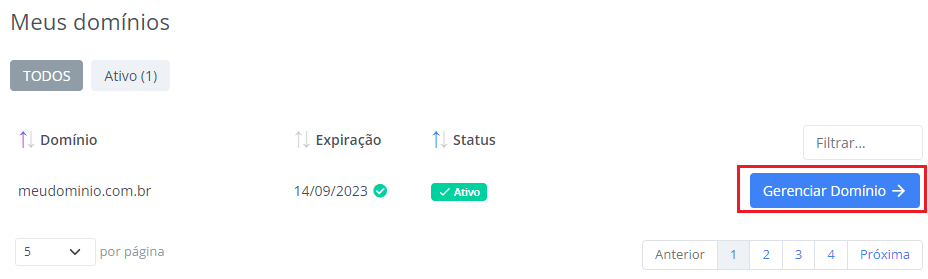 Gerenciar domínio SAN