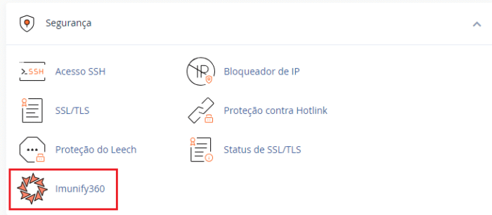 Imunify360 - Menu