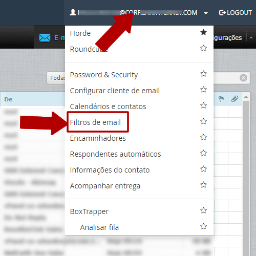 Webmail - Filtros de e-mail