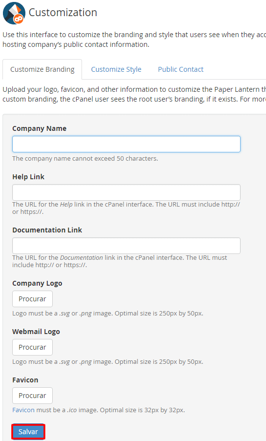 WHM - Customização cPanel