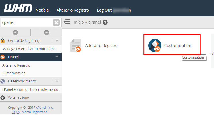 WHM - Customização cPanel