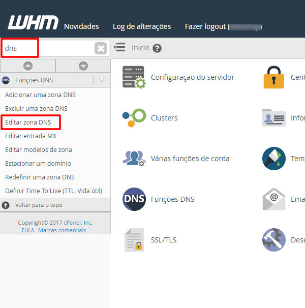 WHM - Zona DNS