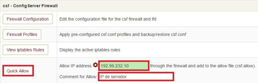 WHM - Firewall