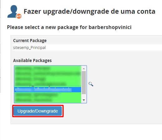 WHM - Modificar contas