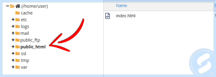 Pastas no gerenciador de arquivos do cPanel