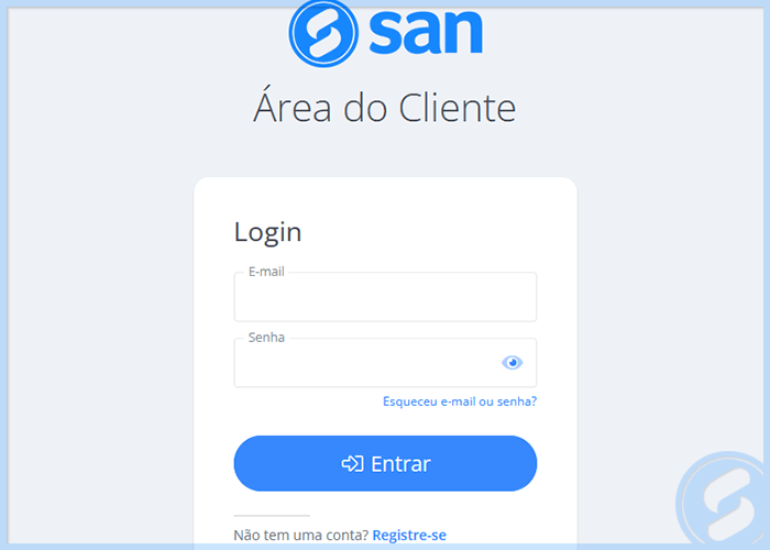 Área do Cliente SAN - Login