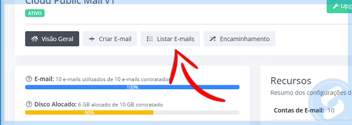 Serviço SAN - Public Mail Listar
