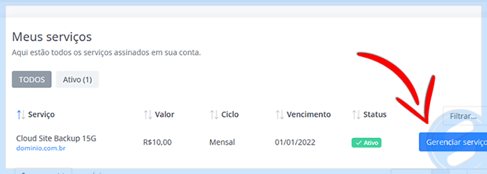 Serviço SAN - Backup