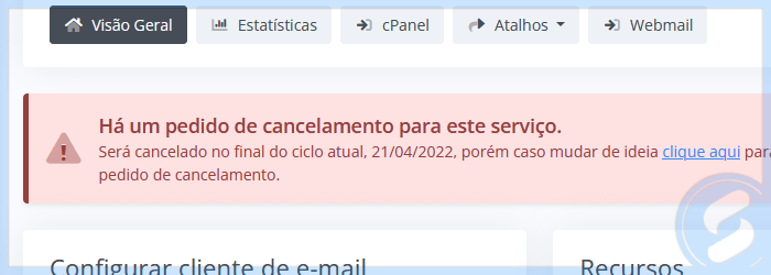 Serviço SAN - Reverter cancelamento
