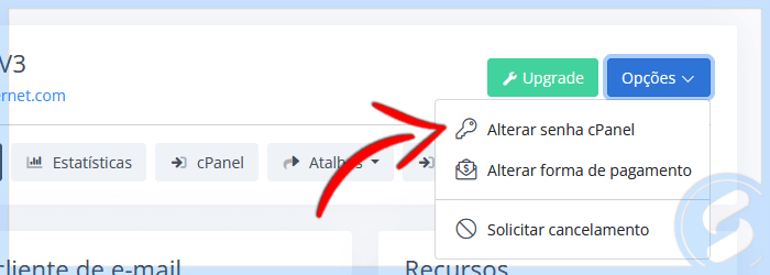 Serviço SAN - Alterar senha cPanel