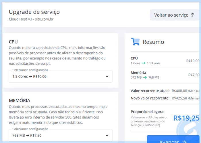 Serviço SAN - Upgrade