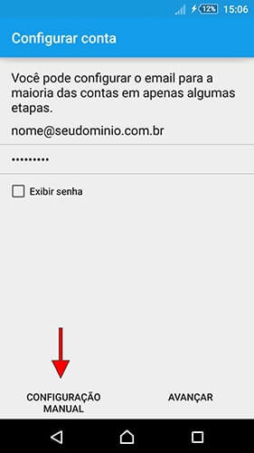 E-mail no Android - Configuração
