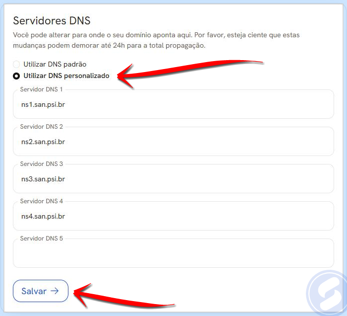 Domínio SAN - Servidores DNS
