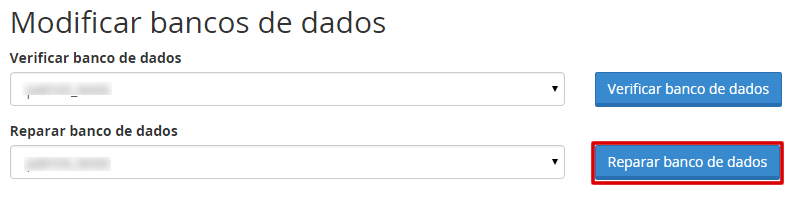 cPanel - Banco de dados
