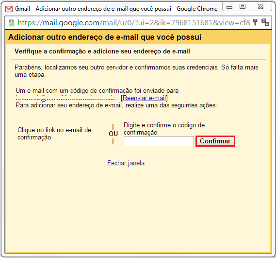 Webmail Gmail - Configuração
