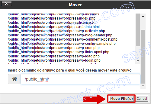 cPanel - Arquivos - Gerenciador