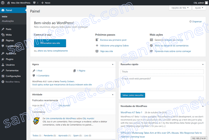 WordPress - Dashboard