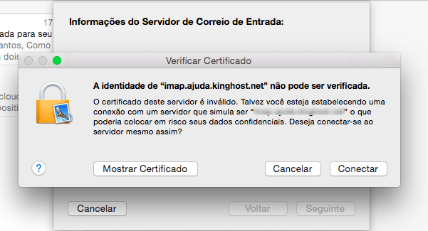E-mail no macOS X - Contas