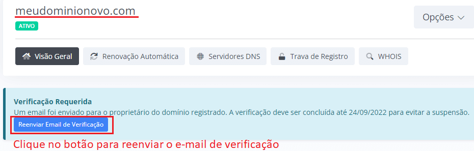 Reenviar email de verificação