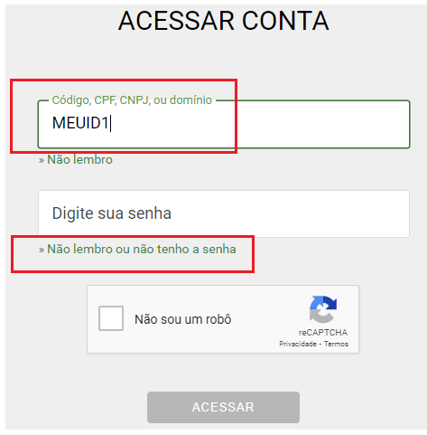 Registro.br - Recuperar senha