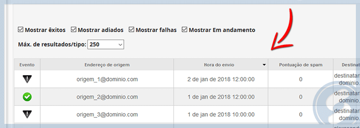 cPanel - Acompanhar entrega de e-mail