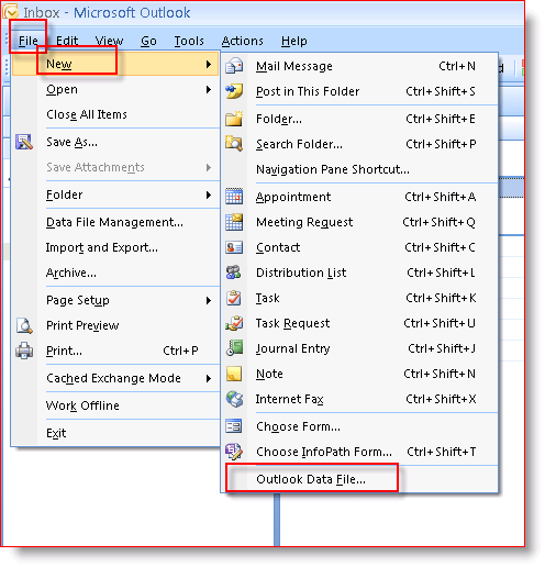 Outlook 2007 - Backup