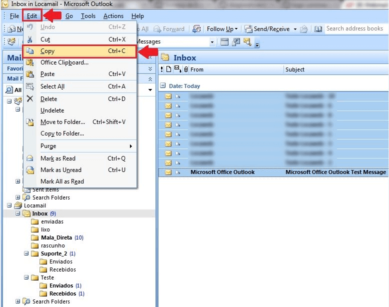 Outlook 2007 - Mover mensagens
