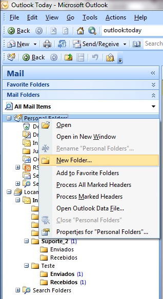 Outlook 2007 - Mover mensagens