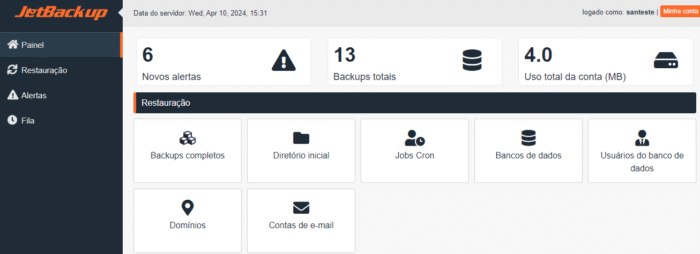 JetBackup - Menu