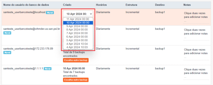 JetBackup - Backups de usuários