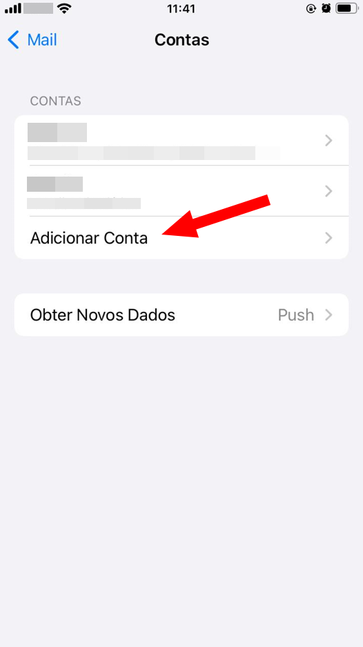 iOS - Mail adicionar conta
