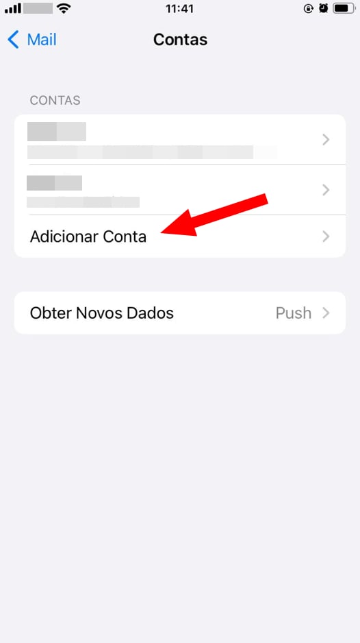 iOS - Mail adicionar conta