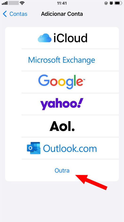 iOS - Mail adicionar conta