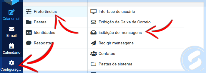 Roundcube - Configurações - Exibição de mensagens