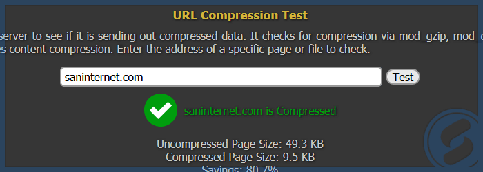 Validação de compactação de site