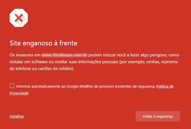 Alerta de malware google