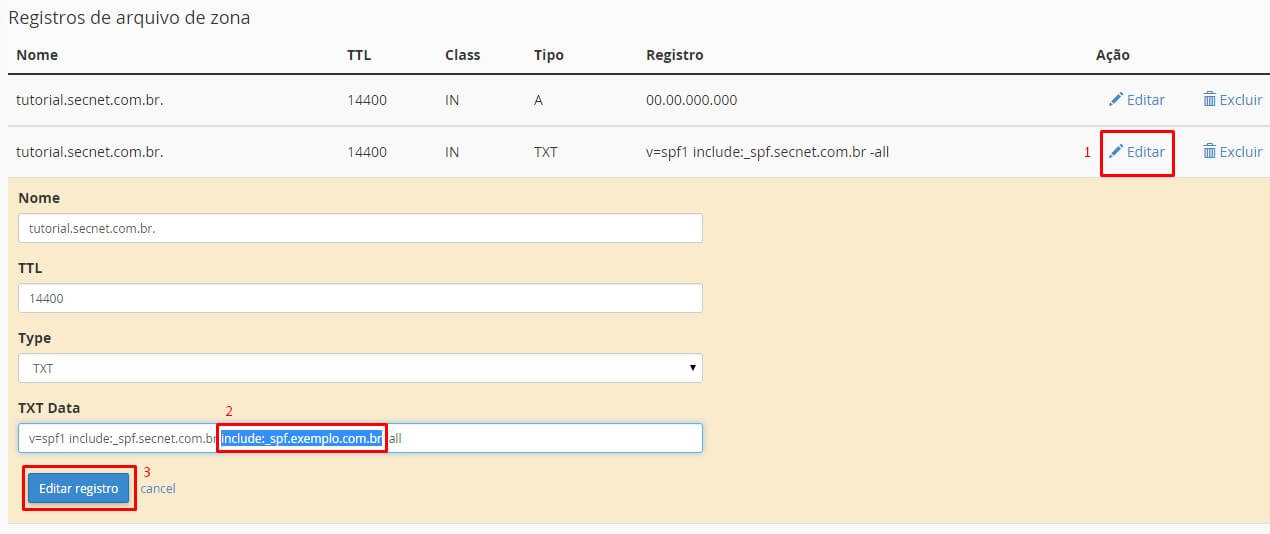 cPanel - Editor de zonas avançado
