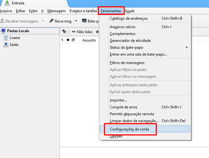 Email no Thunderbird - Configuração