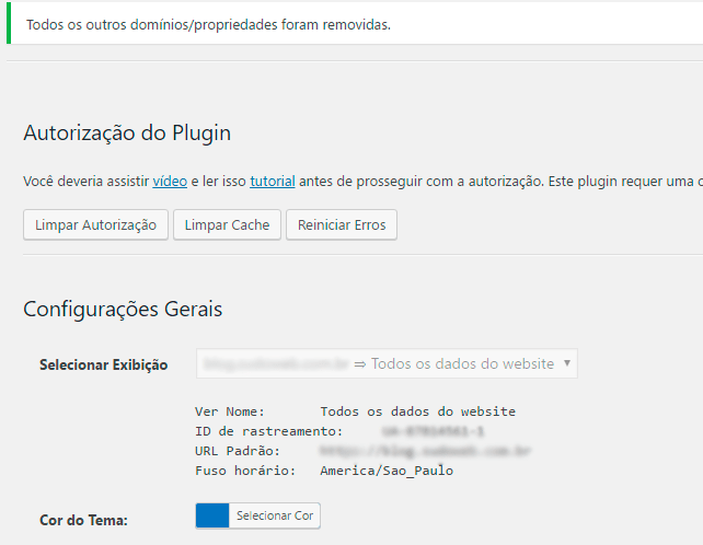 Google Analytics no Wordpress - Décimo passo