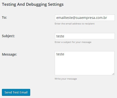 Como enviar e-mail autenticado no WordPress - Quinto passo