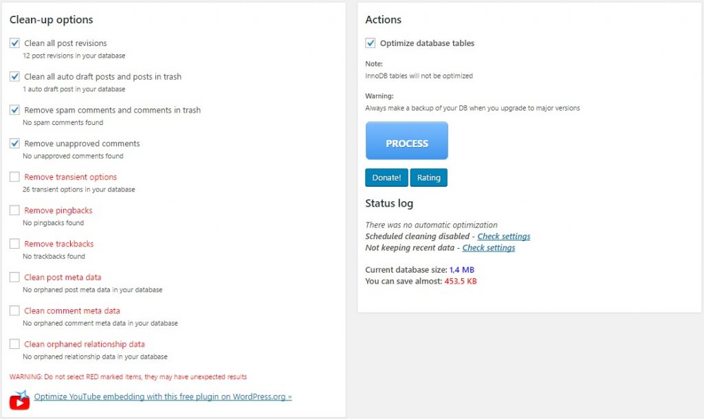 Como limpar e otimizar o banco de dados do WordPress - WordPress Clean