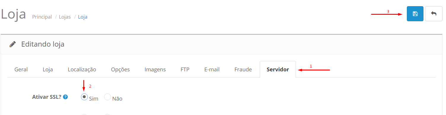 Configurar Certificado SSL no OpenCart - Passo 3