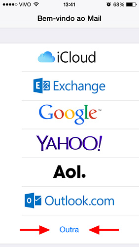 Configurar e-mail no iPhone - Passo 1.2